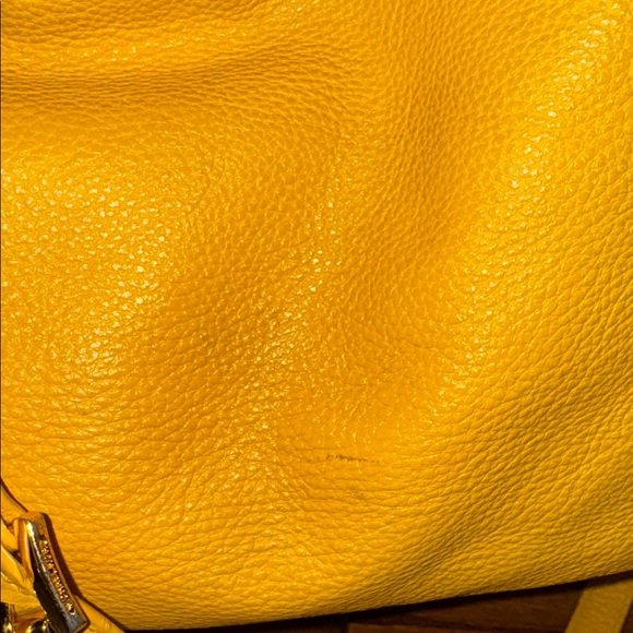 MICHAEL Michael Kors | Zinnia Maragold Yellow Pebbled Leather Satchel -EUC - Picture 13 of 16